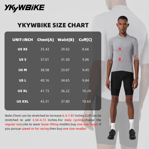 Vista 6 de YKYWBIKE Maillot de ciclismo Aero Race Fit, Maillot de bicicleta de carretera manga corta absorbe la humedad, transpirable, bolsillo con cremallera