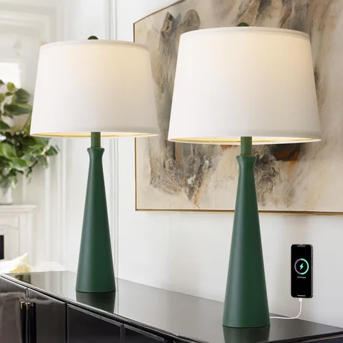 Vista 14 de Oneach Lámparas de mesa de 25.75 pulgadas para sala de estar, lámpara de noche regulable de 3 vías, con control táctil regulable de 3 vías, moderna