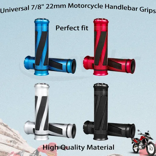 Vista 2 de Empuñaduras universales para manillar de motocicleta para motocicletas con agarre izquierdo de 7/8 pulgadas y 1 pulgada derecha, disponibles en una