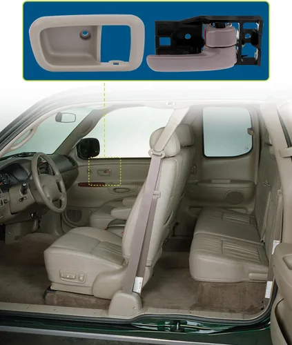 Vista 7 de LUJUNTEC Manija de puerta interior – Conductor delantero izquierdo del pasajero lado derecho, repuesto directo gris para Toyota 2000-2006