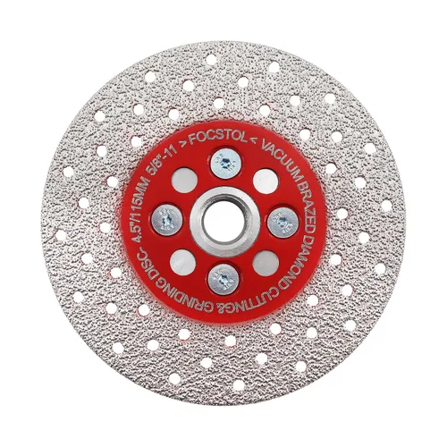 Vista 8 de FOCSTOL Disco de molienda de corte de diamante, hoja de diamante soldada al vacío de doble cara de 5 pulgadas (4.921 in) para granito, mármol