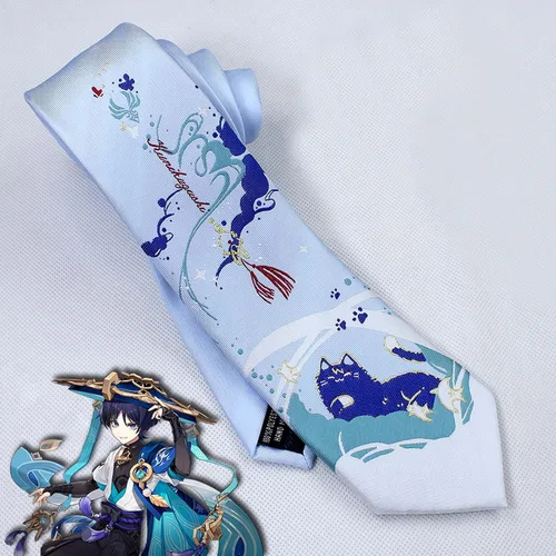 Vista 2 de Genshin Impact Neckwear Corbatas Anime Cosplay corbata JK Ropa Hombres Mujeres Accesorios Accesorios Accesorios