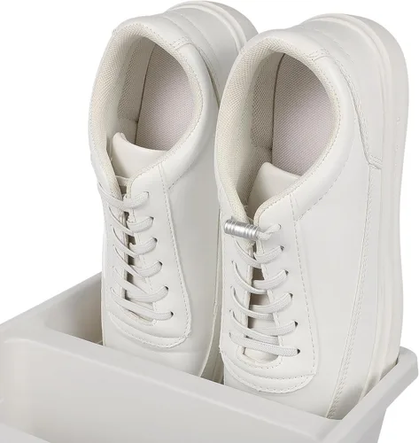 Vista 8 de Cabilock Gabinete de almacenamiento de zapatos de entrada, 2 piezas, organizador de zapatos, estante multifuncional para almacenamiento de zapatos