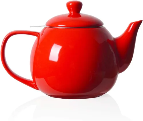 Vista 17 de Sweejar - Tetera de cerámica, tetera de porcelana de 30 onzas con infusor Azul