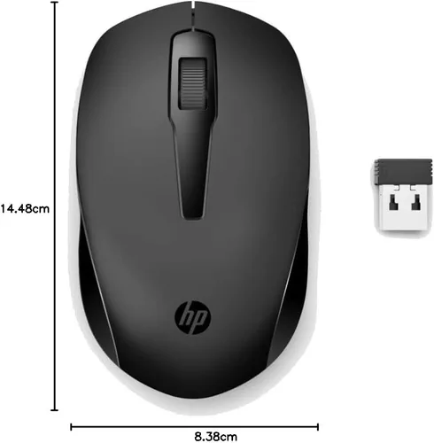 Vista 7 de HP Ratón inalámbrico 150, 3 botones con rueda de desplazamiento de control doble, sensor óptico de 1600 DPI con diseño ergonómico para comodidad
