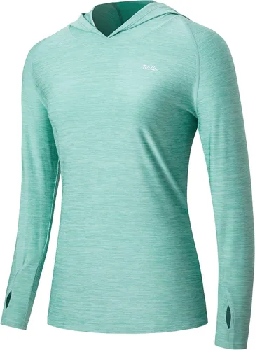 Vista 20 de Willit - Sudadera con capucha y protección solar FPU 50+ para mujer, camiseta de manga larga con FPS, ligera, para exteriores, senderismo, pesca