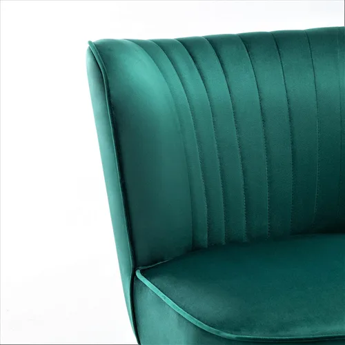 Vista 3 de Container Furniture Direct Silla moderna de terciopelo para sala de estar, dormitorio o entrada, diseño elegante y cómodo sin brazos con patas