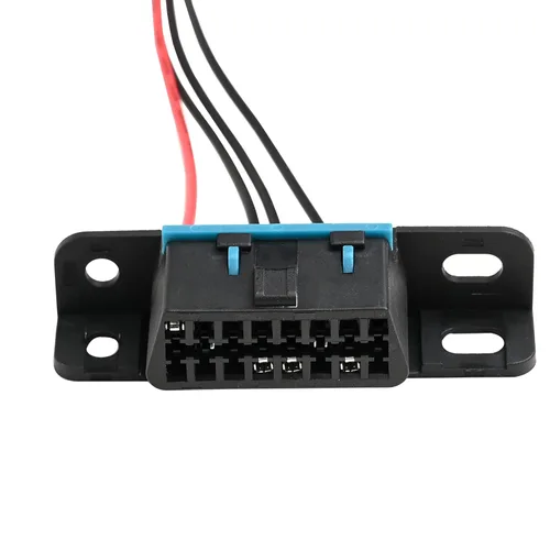 Vista 2 de OBD II OBD2 - Conector de arnés de 4 cables, puerto de salpicadero, cable estañado abierto, coleta, cables completos, diagnóstico de tablero