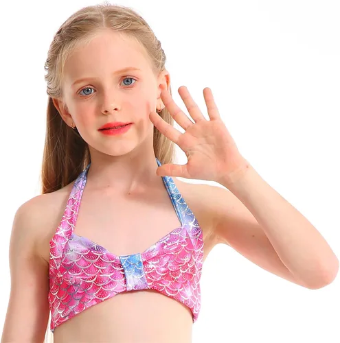 Vista 6 de DNFUN Mermaid Swimsuit for Girls Mermaid Bathing Suit Mermaid Skirt with Bikini