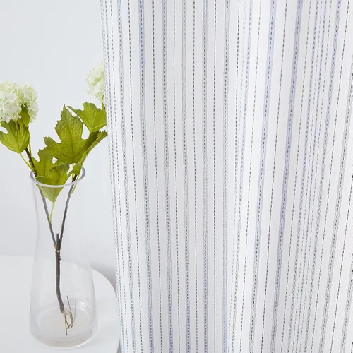 Vista 13 de SXZJTEX Cortinas de Cocina a Rayas para Cafetería, Niveles Rústicos Translúcidos con Rayas Finas, Cortinas para Ventanas Pequeñas con Bolsillo