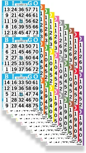 Vista 5 de Libros de bingo – 1 cara, 10 páginas cada uno, 100 libros de juegos desechables – Hojas de papel reciclable para marcador para personas mayores