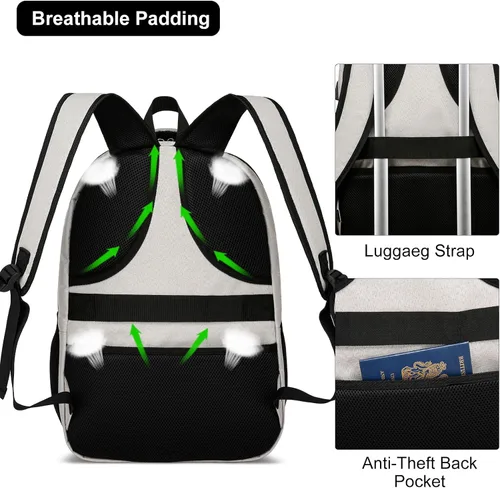 Vista 5 de Mochila BIKROD para niñas y mujeres, mochila escolar para adolescentes y niños, mochila ligera casual para la escuela secundaria, mochila