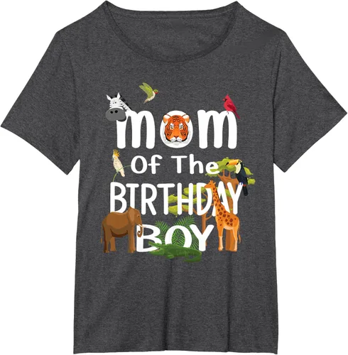 Vista 31 de Camiseta de fiesta de animales con temática de zoológico para niño de cumpleaños, Negro