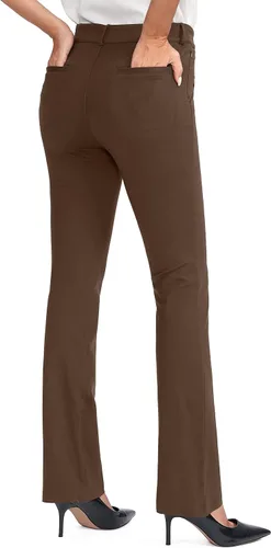 Vista 3 de Rammus Womens Yoga Dress Pants with Zipper Pocket Stretch Work Pants for Women Straight Leg Slacks for Office Business Casual