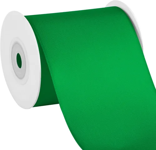Vista 111 de Cinta de satén verde manzana de doble cara de color sólido de 1/2 pulgada x 25 yardas, cintas perfectas para manualidades, decoración de bodas