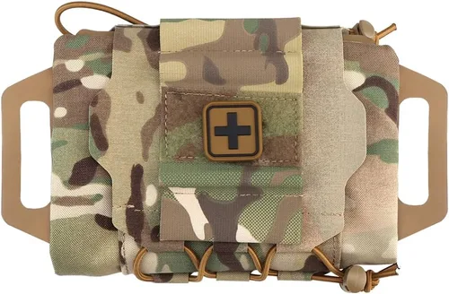 Vista 8 de Molle táctico bolsa de primeros auxilios sistema de dos piezas Micro Med kit senderismo bolsa de caza