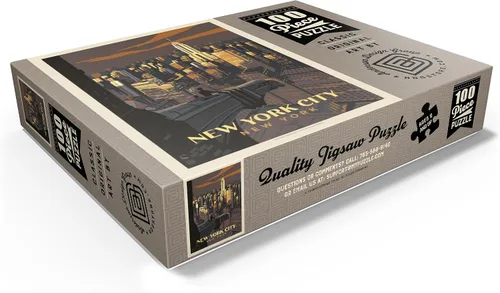 Vista 3 de MyPuzzle New York City: Eagle's View, Vintage Poster - Rompecabezas prémium de 100 piezas para adultos