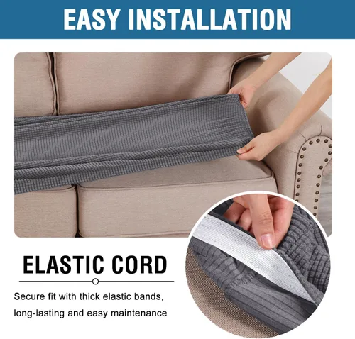 Vista 220 de H.VERSAILTEX Fundas de Cojín de Asiento Individuales Super Elásticas Fundas de Sofá Fundas de Cojín de Sofá Fundas Deslizables Juegos Tela de Sarga