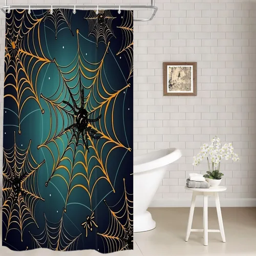 Vista 83 de Batmerry Maritime Nautical Hookless Shower Curtain with Snap in Liner Set, Anchors Ship Wheel Bath Curtain Magnetic Hem Quick-Drying Waterproof