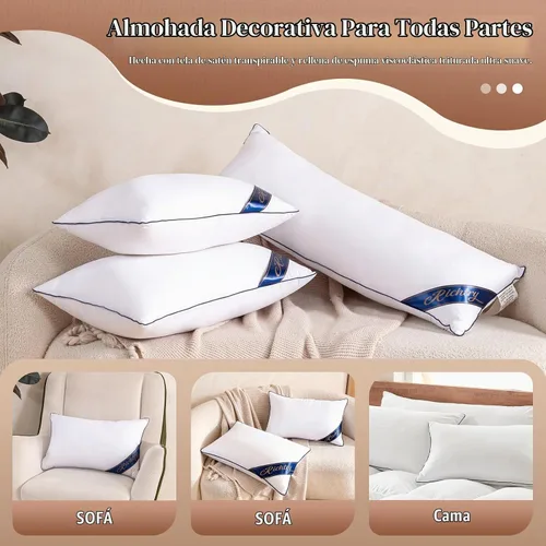 Vista 5 de Funda de cojín de espuma viscoelástica premium de 14 x 22 pulgadas - Cojín decorativo lumbar para sala de estar, sofá y sillón, 14 x 22 pulgadas
