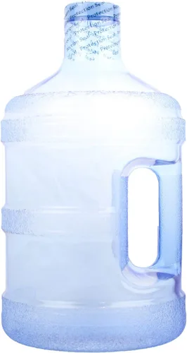 Vista 6 de H8O® botella de agua redonda de 1 galón sin BPA con tapa de 48 mm (negra)