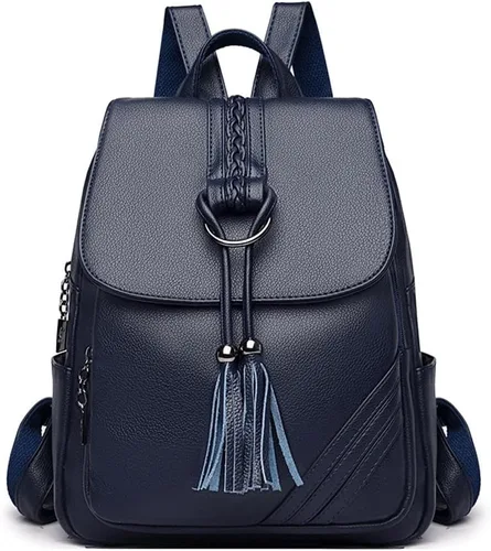 Vista 4 de Mochila de moda para mujer, monederos de PU con diseño multiusos, bolso con asa superior (color : negro, tamaño: 30 x 26 x 12)