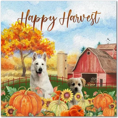 Vista 7 de Happy Harvest Labrad Doodle Dog Barn Wood Sign Fall Pumpkin Wall Plaque Pumpkin Farm Wood Panels Classic Home Wall Hanging Sign Decoration for Front
