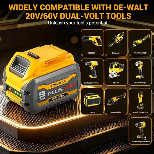 Vista 5 de SANIU Reemplazo de 9.0Ah 20V/60V para batería DeWalt 20V 60V DCB606 DCB609 DCB612 DCB615 batería de litio de alta capacidad compatible