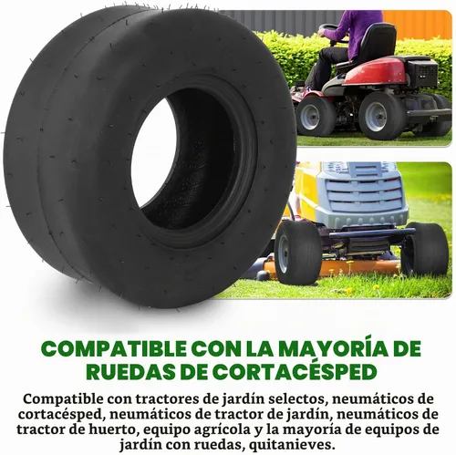 Vista 3 de AR-PRO (2-Pack) Neumáticos para cortacésped de 13X6.50-6, neumático de repuesto de 13X6.5-6 para tractor de césped, neumático para cortacésped sin