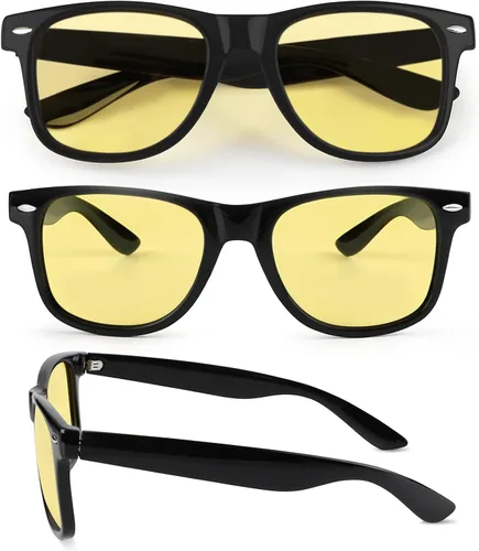 Vista 7 de Wzerry Gafas de visión nocturna para mujeres y hombres, lentes polarizados para conducción nocturna, antirreflejos, lentes amarillas HD que mejoran