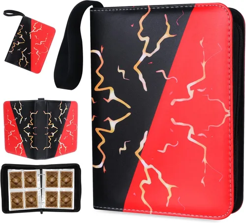 Vista 7 de Álbumes para cartas coleccionables, fundas protectoras para cartas coleccionables, carpeta para tarjetas de 18 bolsillos, estuche para cartas de 900
