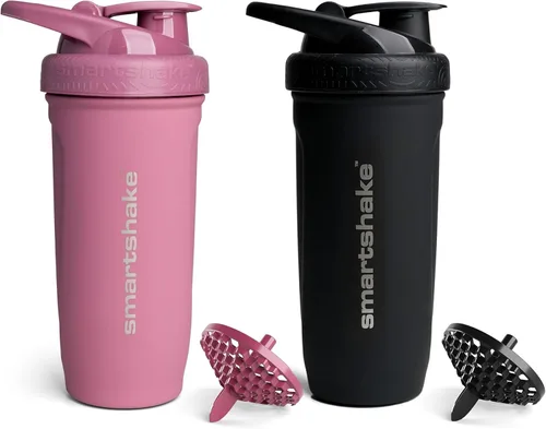 Vista 14 de Smartshake Reforce - Botella mezcladora de proteínas de acero inoxidable, sin aislamiento, unisex, para gimnasio, botellas agitadoras de metal, 30.4