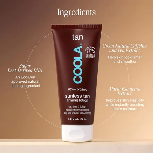 Vista 4 de COOLA Loción reafirmante corporal autobronceadora orgánica sin sol, probada por dermatólogos, cuidado de la piel antienvejecimiento, vegano y sin
