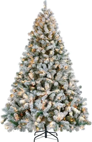 Vista 11 de Yaheetech Árbol de Navidad preiluminado de 4.5 pies, árbol de Navidad