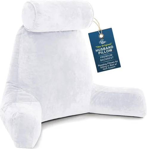 Vista 44 de Almohada Husband Mediana Negra, Respaldo para Niños, Adolescentes, Adultos Pequeños – Almohada de Lectura con Brazos, Altura Ajustable, Espuma