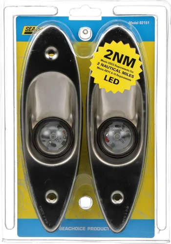 Vista 5 de Seachoice Luz lateral LED de acero inoxidable, navegación de barco, 1 luz roja, 1 luz verde