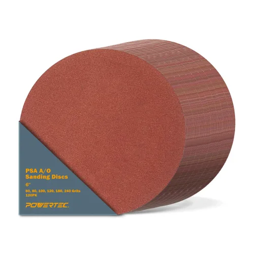 Vista 9 de POWERTEC 20 discos de lijado PSA de grano 80 de 6 pulgadas, papel de lija autoadhesivo de 6 pulgadas, para paneles de yeso, carpintería, pintura