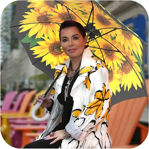Vista 5 de LA BELLA UMBRELLA - Paraguas de diseño de girasol único en elegante caja de regalo - AutomáticoManualStick, Stick), STI-028