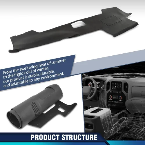 Vista 9 de PIT66 Cubierta de bisel de tablero de TPE, compatible con Toyota 4Runner 2003 2004 2005 2006 2007 2008 2009, panel de instrumentos negro