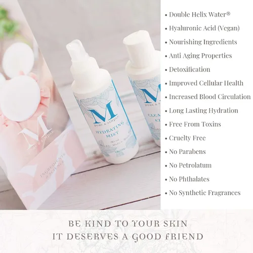 Vista 5 de Martine: Pure & Simple Spray facial para hidratar, tonificar y suavizar la piel, spray fijador hecho con agua de doble hélice, suero hialurónico