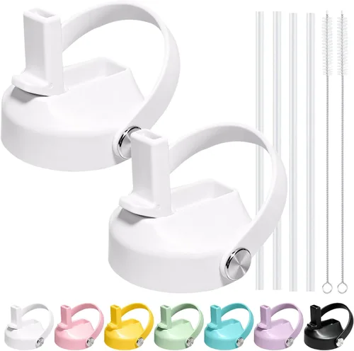 Vista 13 de Tapa de popote para botella de agua de boca ancha Hydroflask, tapa de pajilla, mango flexible, apto para Hydro Flask de 12, 16, 18, 20, 32, 40, 64