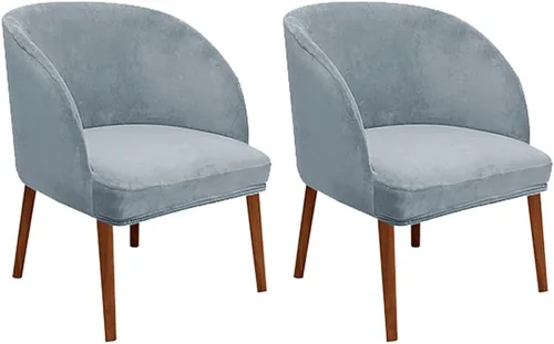Vista 23 de Juego de 2 fundas de terciopelo elástico para sillas de comedor, con respaldo curvo moderno, protector de silla para sala de estar, dormitorio, Beige