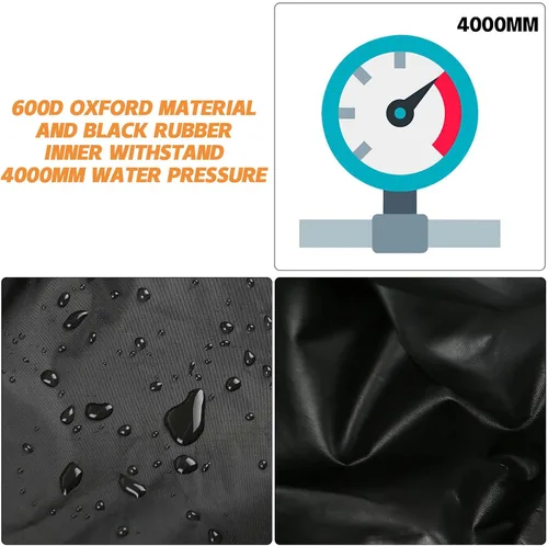 Vista 4 de Cubierta para tractor de césped impermeable, resistente y pesada, compatible con plataformas de cortacésped de hasta 54", poliéster Oxford 600D