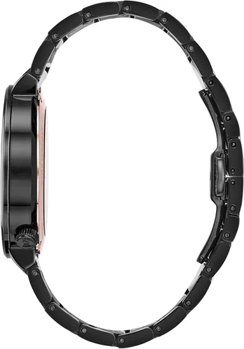 Vista 2 de Bulova Reloj de cuarzo multifunción con IP y tono rosa latino latino Grammy para hombre, estilo 98A188, Revestimiento iónico negro., Movimiento