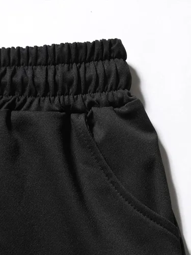 Vista 5 de GORGLITTER Pantalones cortos de entrenamiento con estampado gráfico de oso para hombre, talla grande, con cordón en la cintura, pantalones cortos