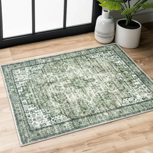 Vista 49 de SIILOOM Alfombra lavable de 2 x 3 pies, alfombra suave color taupe ceniza para entrada, tapete antideslizante para puerta de interior, tapete