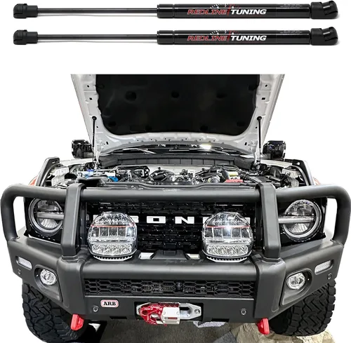 Vista 4 de Redline Tuning 21-11039-02 Sistema MaxLIFT Plus de capó compatible con Ford Bronco 2021+ (todos los componentes negros - sistema atornillado)