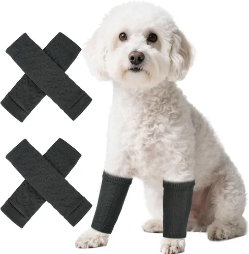 Vista 42 de ROZKITCH Protector de codo para perro, 2 patas delanteras y 2 patas traseras para rodilla, envoltura para codo de mascota, protector para calentar