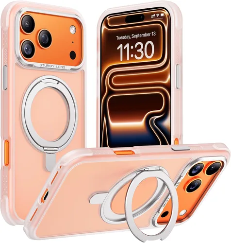 Vista 42 de Magnética para iPhone 12 e iPhone 12 Pro Funda, [con Soporte de Anillo Magnético Invisible Giratorio 360°][A Prueba de Golpes][Compatible