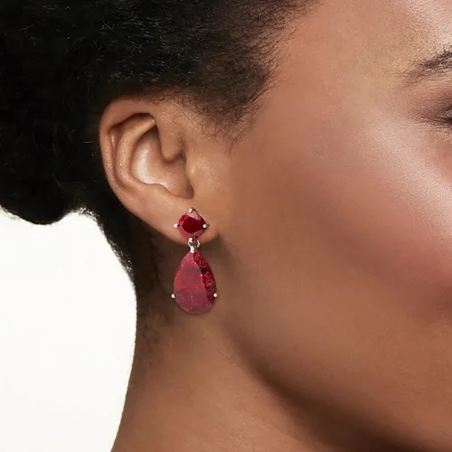 Vista 2 de Ross-Simons Precious Gemstone Drop Earrings in Sterling Silver